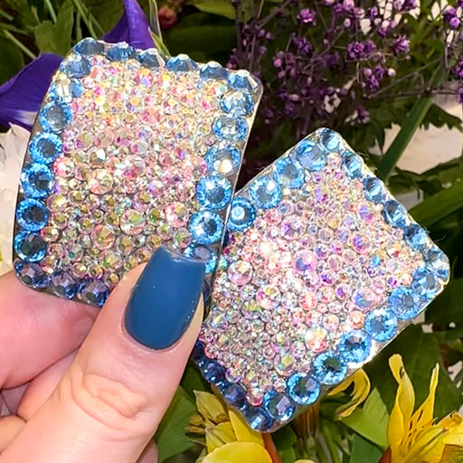 'Perfect Pair' Aquamarine Colour Crystal Chaos Heavy Buckles (Made Using High Quality Rhinestone) - Crystal Chaos