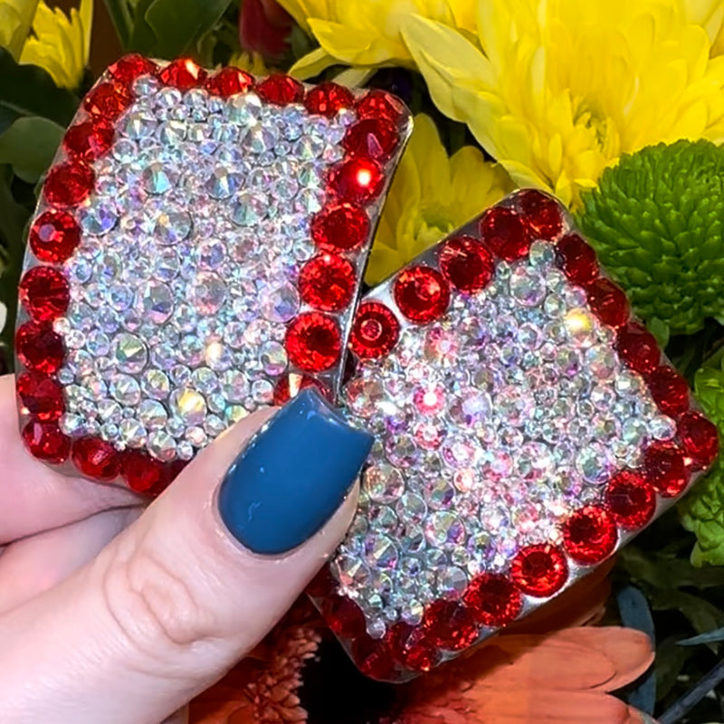 'Perfect Pair' Light Siam Colour Crystal Chaos Heavy Buckles (Made Using High Quality Rhinestone) - Crystal Chaos