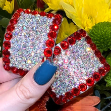 Load image into Gallery viewer, 'Perfect Pair' Light Siam Colour Crystal Chaos Heavy Buckles (Made Using High Quality Rhinestone)
