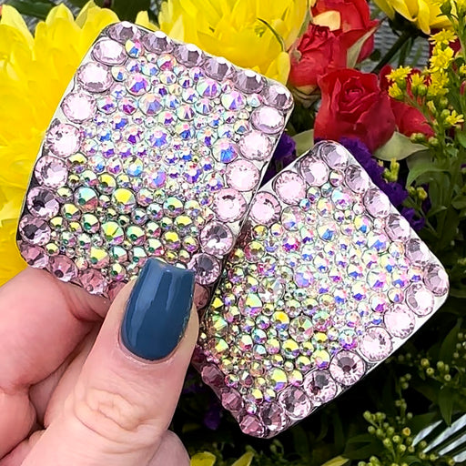 'Perfect Pair' Pastel Pink Colour Crystal Chaos Heavy Buckles (Made Using High Quality Rhinestone) - Crystal Chaos