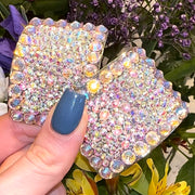 'Perfect Pair' Pastel Pink Shimmer Colour Crystal Chaos Heavy Buckles (Made Using High Quality Rhinestone) - Crystal Chaos