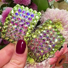 Load and play video in Gallery viewer, 'Demure' Peridot Crystal Chaos Heavy Buckles (Made Using High Quality Rhinestones)
