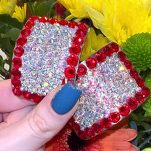 Load and play video in Gallery viewer, 'Perfect Pair' Light Siam Colour Crystal Chaos Heavy Buckles (Made Using High Quality Rhinestone)
