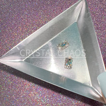 Load and play video in Gallery viewer, Rectangle, 3D Rhinestone CHARM 037-S, 9x6mm, Silver/Crystal AB, 2pc
