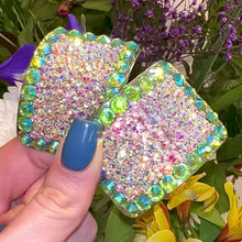 Load and play video in Gallery viewer, 'Perfect Pair' Green Shimmer Colour Crystal Chaos Heavy Buckles (Made Using High Quality Rhinestone)
