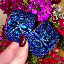 Load and play video in Gallery viewer, (READY TO SHIP) ‘Galactica’ Blue Crystal Chaos Heavy Buckles (Made Using High Quality Rhinestones)
