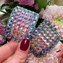 Load and play video in Gallery viewer, 'Demure' Aquamarine Crystal Chaos Heavy Buckles (Made Using High Quality Rhinestones)
