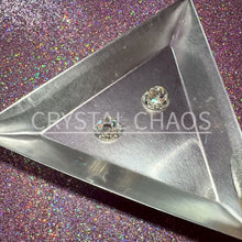 Load and play video in Gallery viewer, Eye, 3D Rhinestone CHARM 051-S, 8x10mm, Silver/Crystal AB, 2pc
