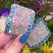 Load and play video in Gallery viewer, 'Perfect Pair' Aquamarine Colour Crystal Chaos Heavy Buckles (Made Using High Quality Rhinestone)

