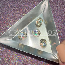 Load and play video in Gallery viewer, Tiara, 3D Rhinestone CHARM 029-G, 13x8mm, Gold/Crystal AB, 4pc

