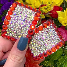 Load and play video in Gallery viewer, 'Perfect Pair' Hyacinth Colour Crystal Chaos Heavy Buckles (Made Using High Quality Rhinestone)
