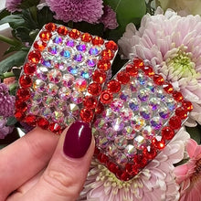 Load and play video in Gallery viewer, 'Demure' Orange Crystal Chaos Heavy Buckles (Made Using High Quality Rhinestones)
