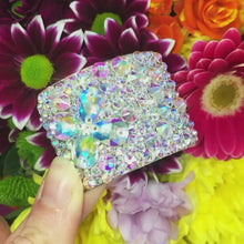 Load and play video in Gallery viewer, ‘Corner Clover’ AB Crystal Chaos Heavy Buckles (Made With High Quality Rhinestones)
