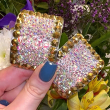 Load and play video in Gallery viewer, 'Perfect Pair' Aurum Colour Crystal Chaos Heavy Buckles (Made Using High Quality Rhinestone)

