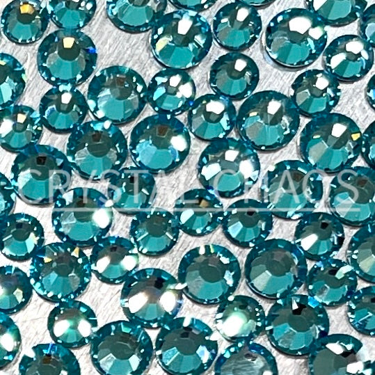 Flatback Crystals, Round, Non-Hotfix PRECIOSA, Aqua Bohemica