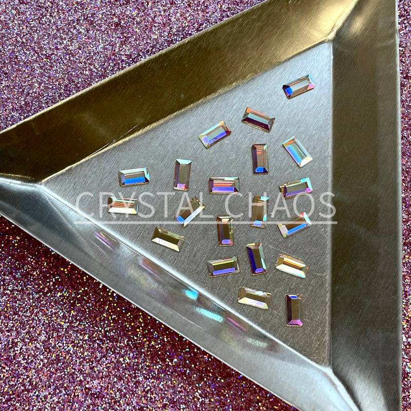 Baguette 5x2.5mm, Non-Hotfix PRECIOSA Crystals Shape Pack 20pc - Crystal AB - Crystal Chaos