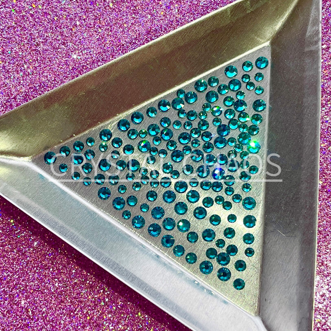 Blue Zircon, Non-Hotfix PRECIOSA Crystals Mixed Size Pack SS5/SS7/SS9 150pc