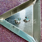 Planet, 3D Rhinestone CHARM 004-S, 10mm, Silver/Crystal, 2pc - Crystal Chaos
