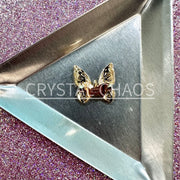 Butterfly, 3D Rhinestone CHARM 006-G, 15mm, Gold/Crystal, 1pc - Crystal Chaos