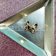 Butterfly, 3D Rhinestone CHARM 007-G, 14x17mm, Gold/Crystal, 1pc - Crystal Chaos