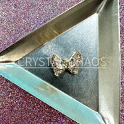 Butterfly, 3D Rhinestone CHARM 007-G, 14x17mm, Gold/Crystal, 1pc - Crystal Chaos