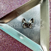 Butterfly, 3D Rhinestone CHARM 007-S, 14x17mm, Silver/Crystal, 1pc - Crystal Chaos