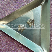 Butterfly, 3D Rhinestone CHARM 013-G, 10mm, Gold/Crystal, 2pc - Crystal Chaos