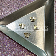Butterfly, 3D Rhinestone CHARM 021-G, 7x8mm, Gold/Crystal&AB Mix, 4pc - Crystal Chaos