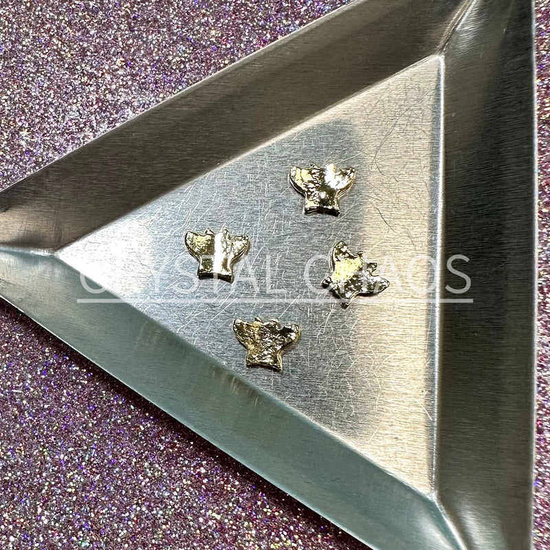 Butterfly, 3D Rhinestone CHARM 021-G, 7x8mm, Gold/Crystal&AB Mix, 4pc - Crystal Chaos