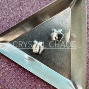 Butterfly, 3D Rhinestone CHARM 033-S, 10x9mm, Silver/Crystal AB, 2pc - Crystal Chaos