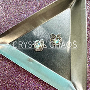 Butterfly, 3D Rhinestone CHARM 033-S, 10x9mm, Silver/Crystal AB, 2pc - Crystal Chaos