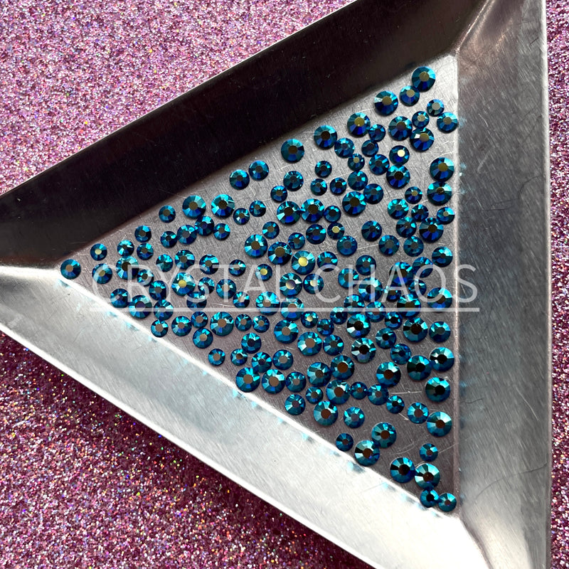 Capri Blue AB, Non-Hotfix PRECIOSA Crystals Mixed Size Pack SS6/SS8/SS10 150pc - Crystal Chaos