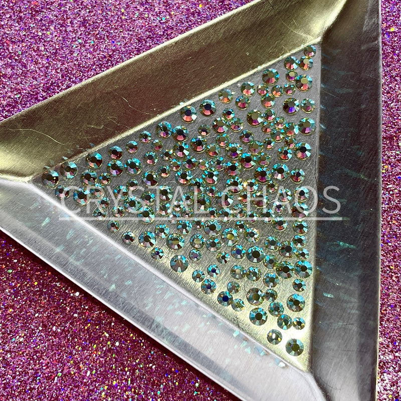 Chrysolite AB, Non-Hotfix PRECIOSA Crystals Mixed Size Pack SS6/SS8/SS10 150pc - Crystal Chaos