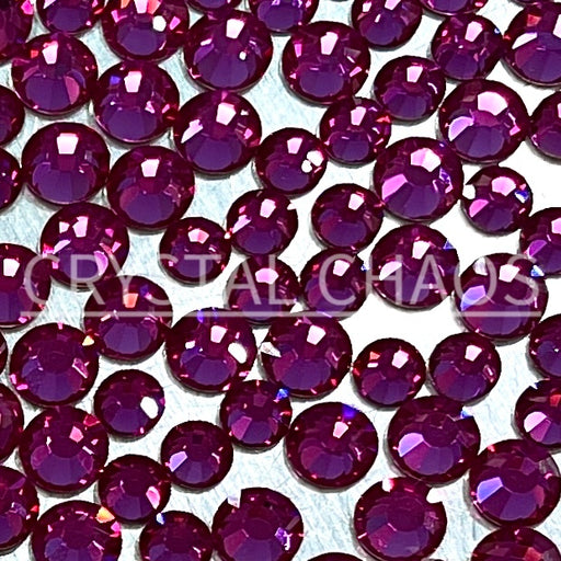 Flatback Crystals, Round, Non-Hotfix PRECIOSA, Fuchsia - Crystal Chaos