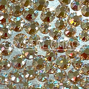 Flatback Crystals, Round, Non-Hotfix PRECIOSA, Gold Quartz AB - Crystal Chaos