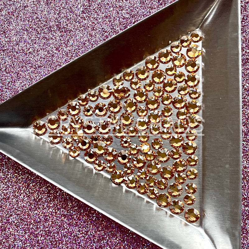 Golden Honey, Non-Hotfix PRECIOSA Crystals Mixed Size Pack SS12/SS16 100pc - Crystal Chaos