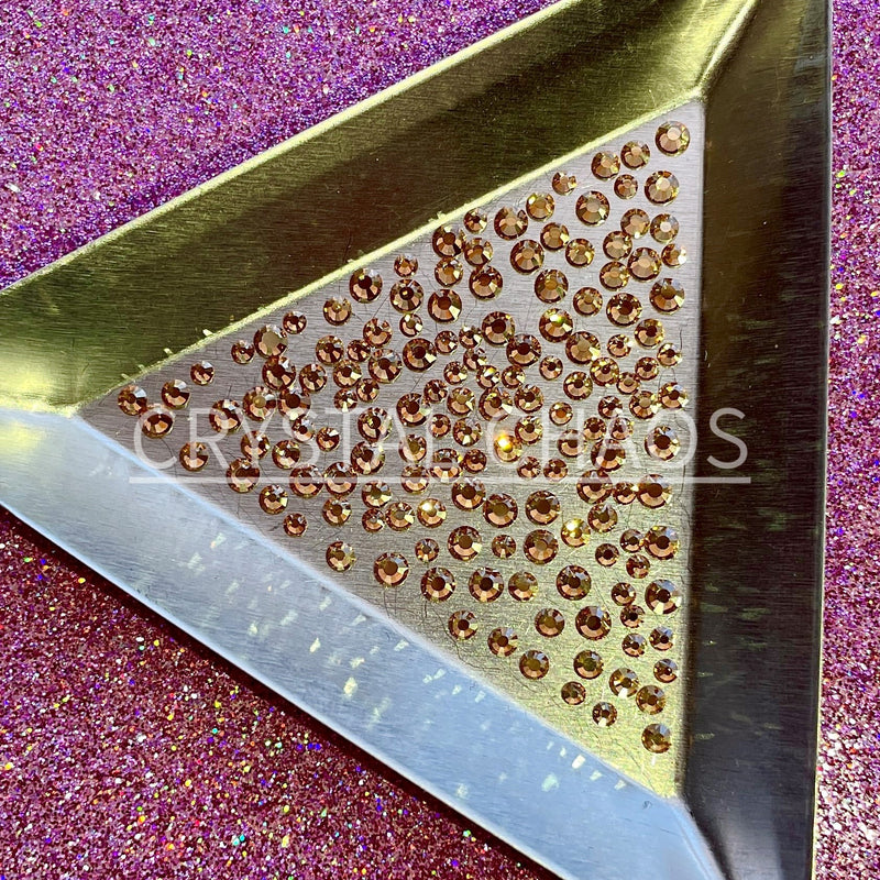 Golden Honey, Non-Hotfix PRECIOSA Crystals Mixed Size Pack SS5/SS7/SS9 150pc - Crystal Chaos