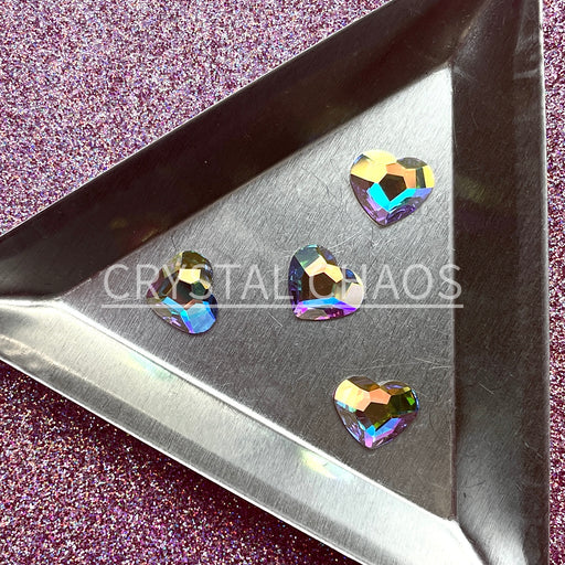 Heart 10mm, Non-Hotfix PRECIOSA Crystals Shape Pack 4pc - Crystal AB - Crystal Chaos