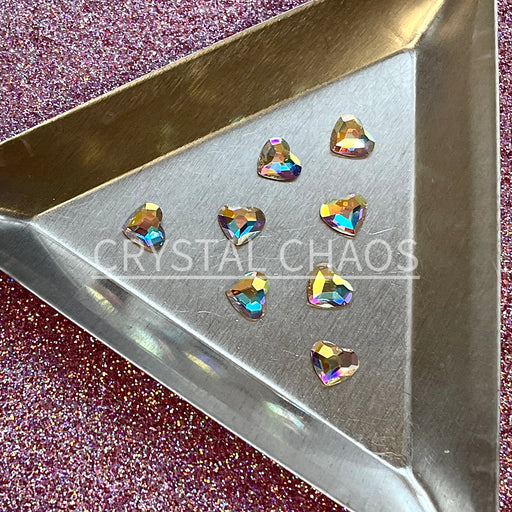 Heart 6mm, Non-Hotfix PRECIOSA Crystals Shape Pack 8pc - Crystal AB - Crystal Chaos