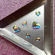 Heart, Non-Hotfix PRECIOSA Crystals Mixed Size Shape Pack 6pc - Crystal AB - Crystal Chaos