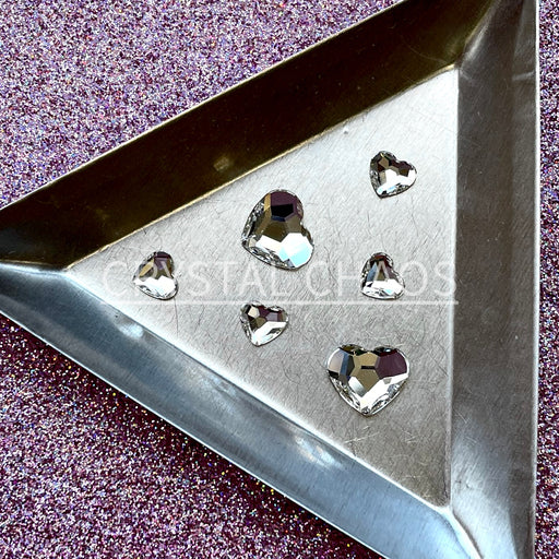 Heart, Non-Hotfix PRECIOSA Crystals Mixed Size Shape Pack 6pc - Clear Crystal - Crystal Chaos