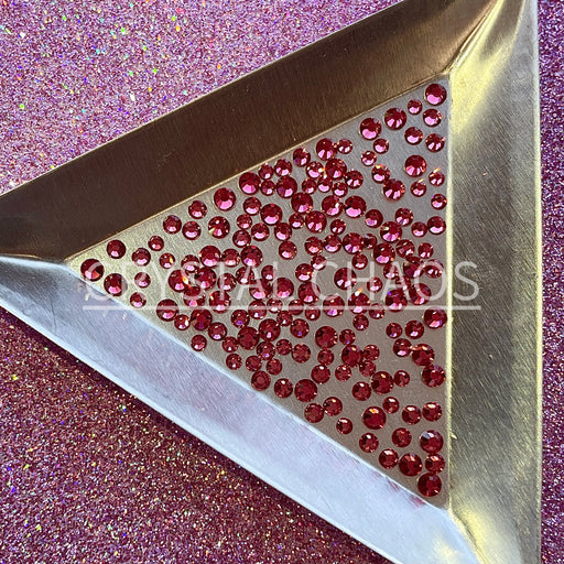 Indian Pink, Non-Hotfix PRECIOSA Crystals Mixed Size Pack SS6/SS8/SS10 150pc - Crystal Chaos