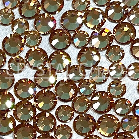 Flatback Crystals, Round, Non-Hotfix PRECIOSA, Light Colorado Topaz