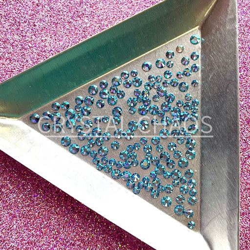 Light Sapphire AB, Non-Hotfix PRECIOSA Crystals Mixed Size Pack SS5/SS7/SS9 150pc - Crystal Chaos