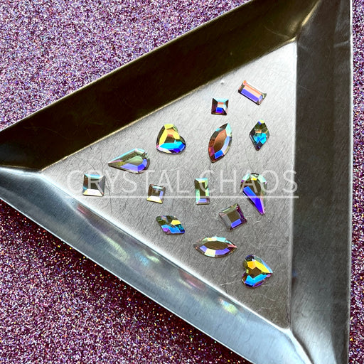 Magnifique, Non-Hotfix PRECIOSA Crystals Mixed Shape Pack 14pc - Crystal AB - Crystal Chaos