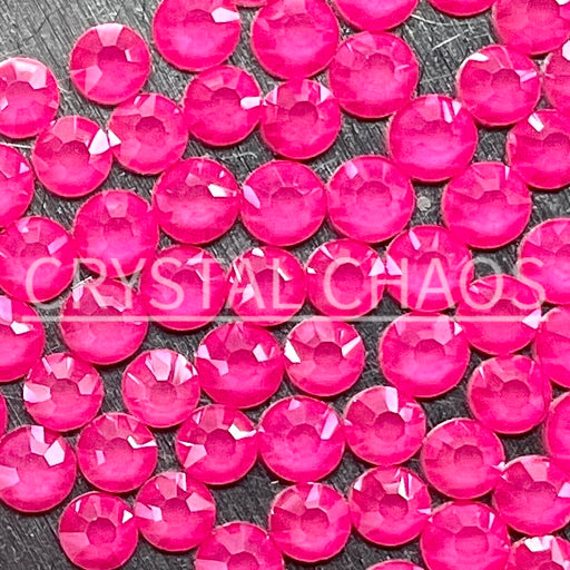 Flatback Crystals, Round, Non-Hotfix PRECIOSA, Neon Pink - Crystal Chaos