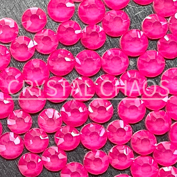 Flatback Crystals, Round, Non-Hotfix PRECIOSA, Neon Pink