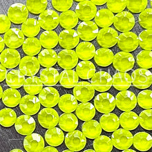 Load image into Gallery viewer, Flatback Crystals, Round, Non-Hotfix PRECIOSA, Neon Yellow
