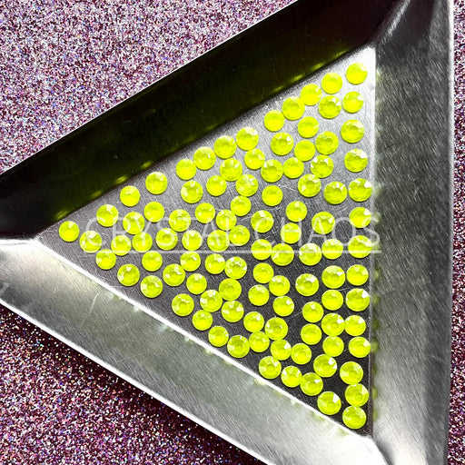 Neon Yellow, Non-Hotfix PRECIOSA Crystals Mixed Size Pack SS10/SS12 100pc - Crystal Chaos