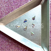 Pear 6x3.9mm, Non-Hotfix PRECIOSA Crystals Shape Pack 6pc - Crystal AB - Crystal Chaos